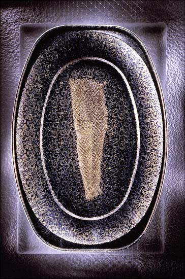 autor: Jeremy Webb
t&iacute;tulo: gold mesh on foil tray