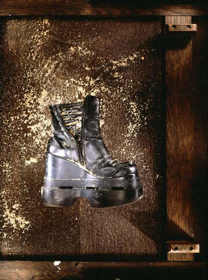 autor: Jeremy Webb
t&iacute;tulo: black boot on sand